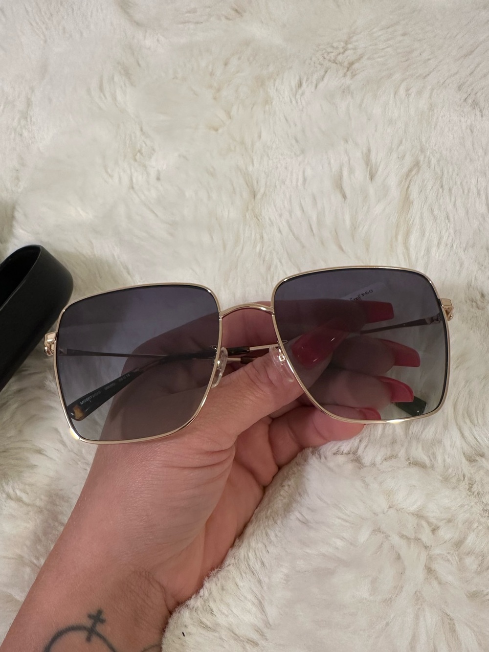 Moschino Gold Oversized Square Sunglasses